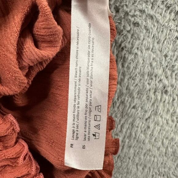 Band of the Free Medium Blouse Rust Color Embroidered Accents Flowy Boho - Picture 8 of 9